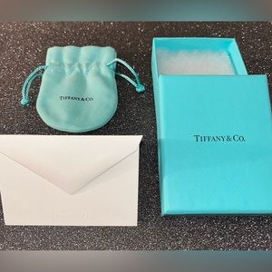 Authentic Tiffany & Co box, pouch and card.